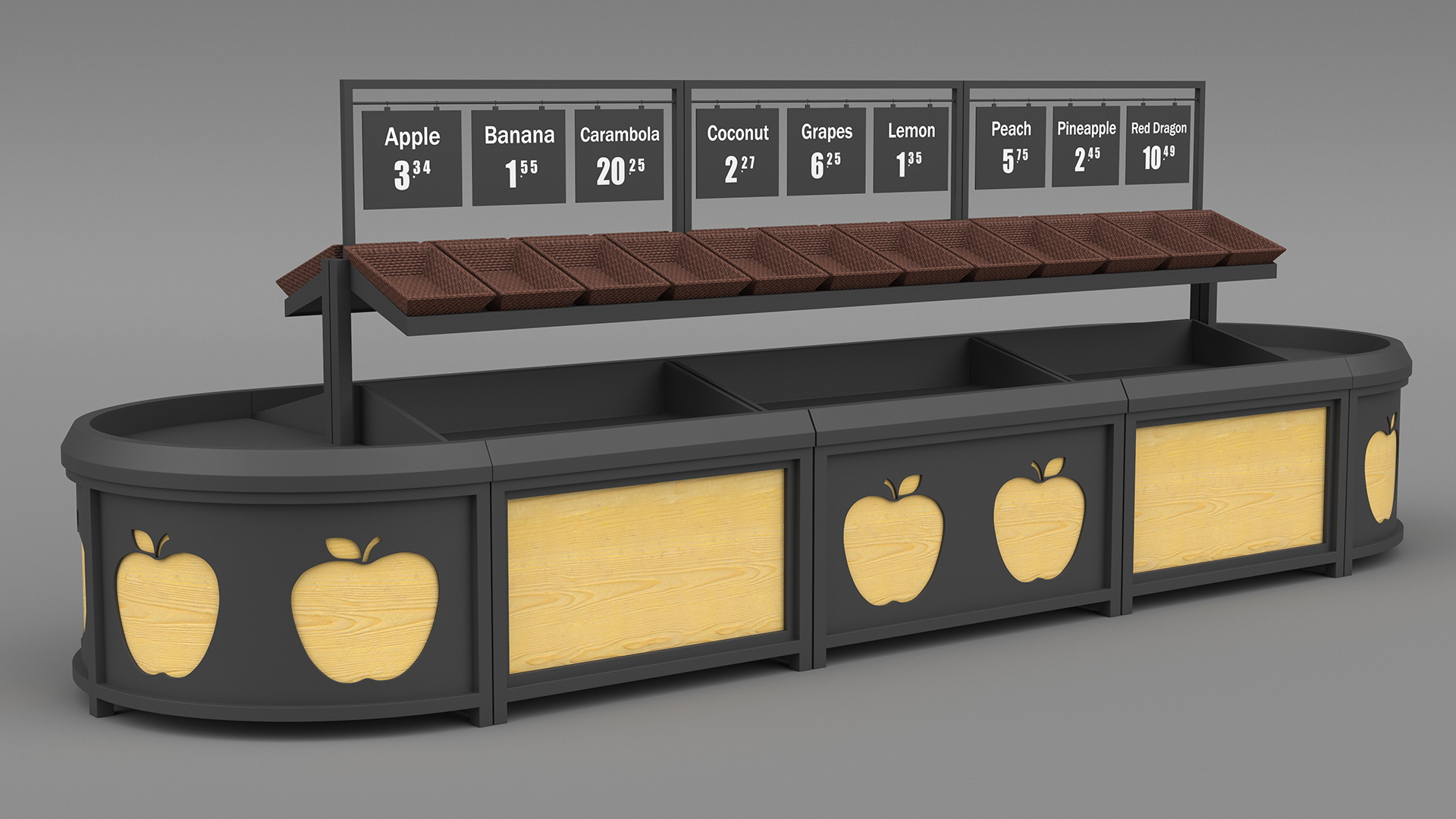 Supermarket Fruit and Vegetable Display Rack 3D model