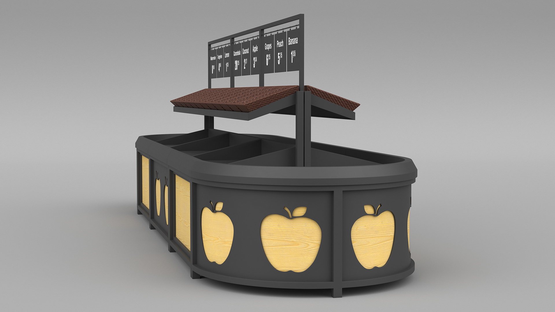 Supermarket Fruit and Vegetable Display Rack 3D model