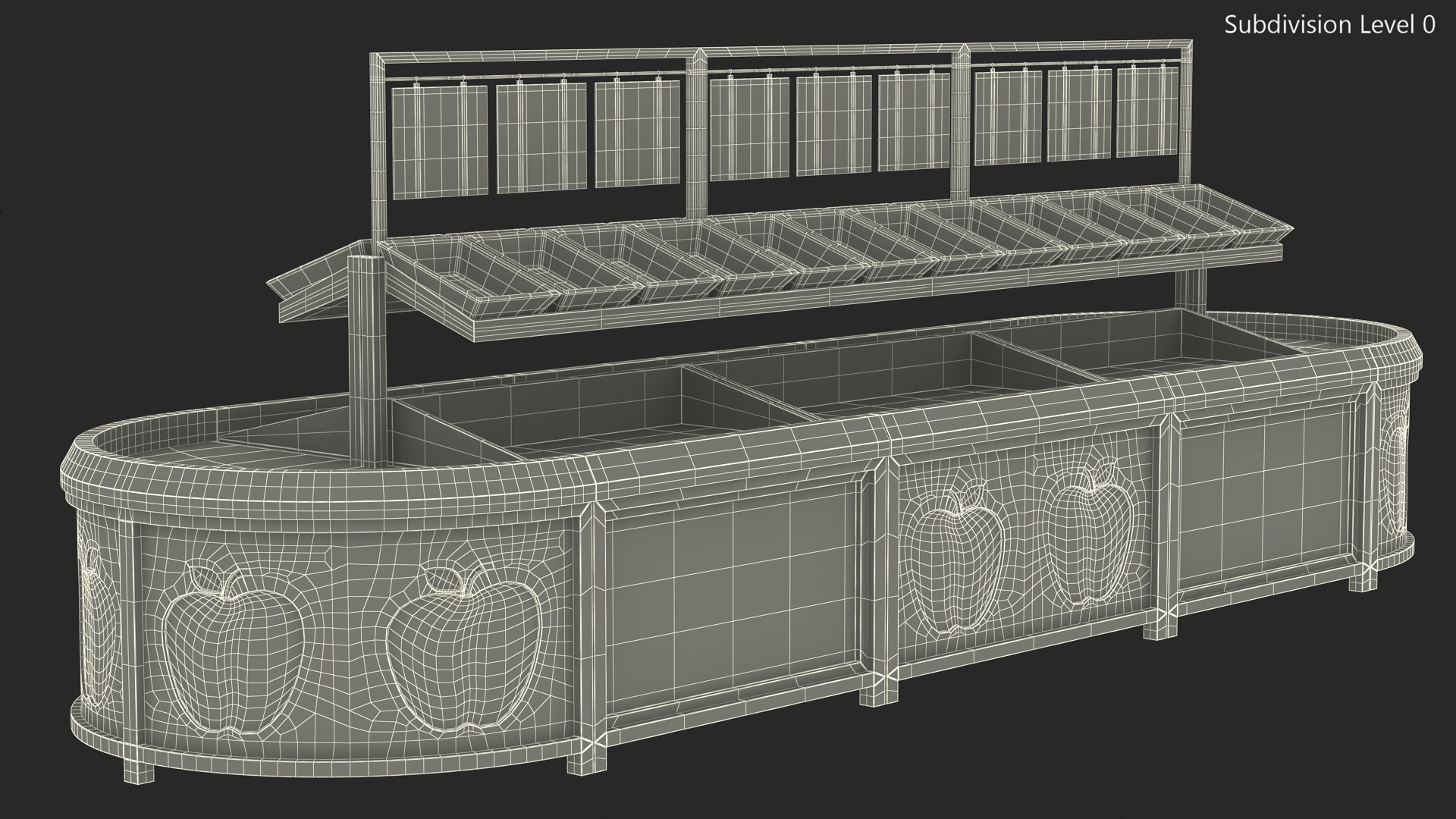 Supermarket Fruit and Vegetable Display Rack 3D model