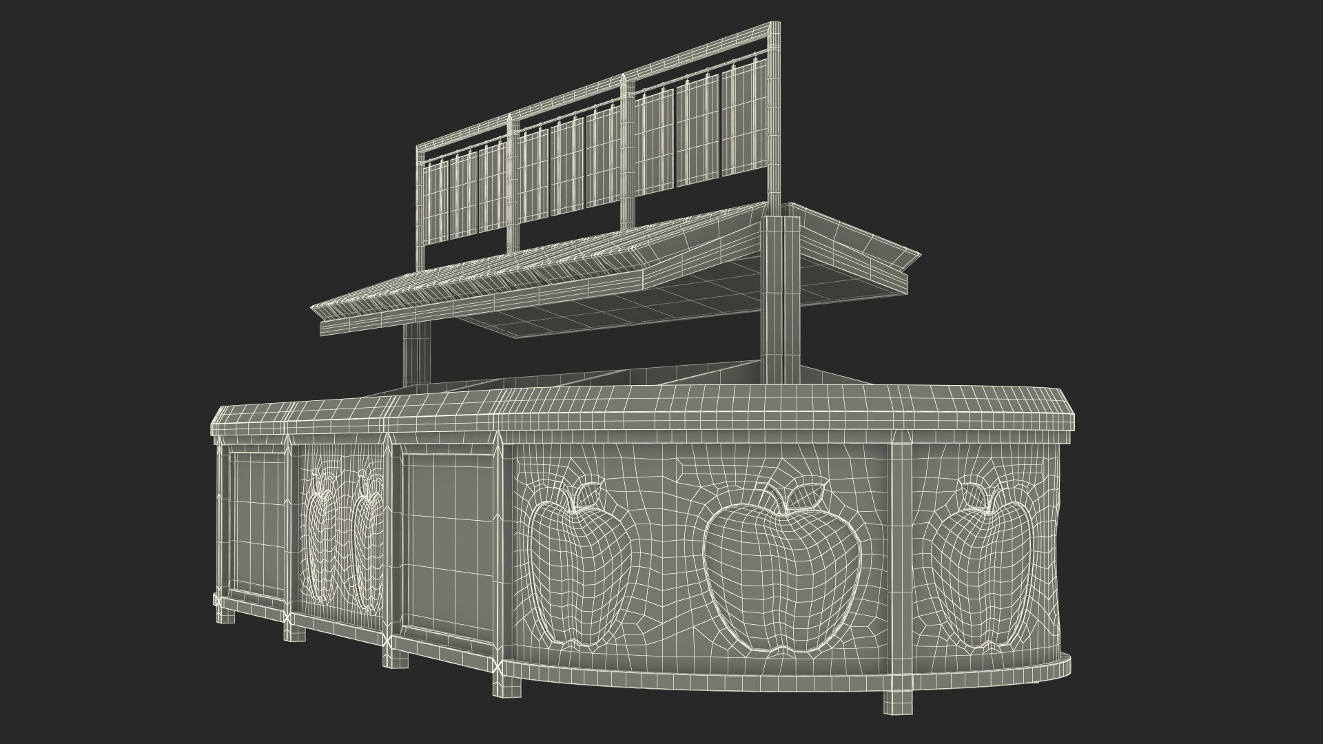 Supermarket Fruit and Vegetable Display Rack 3D model