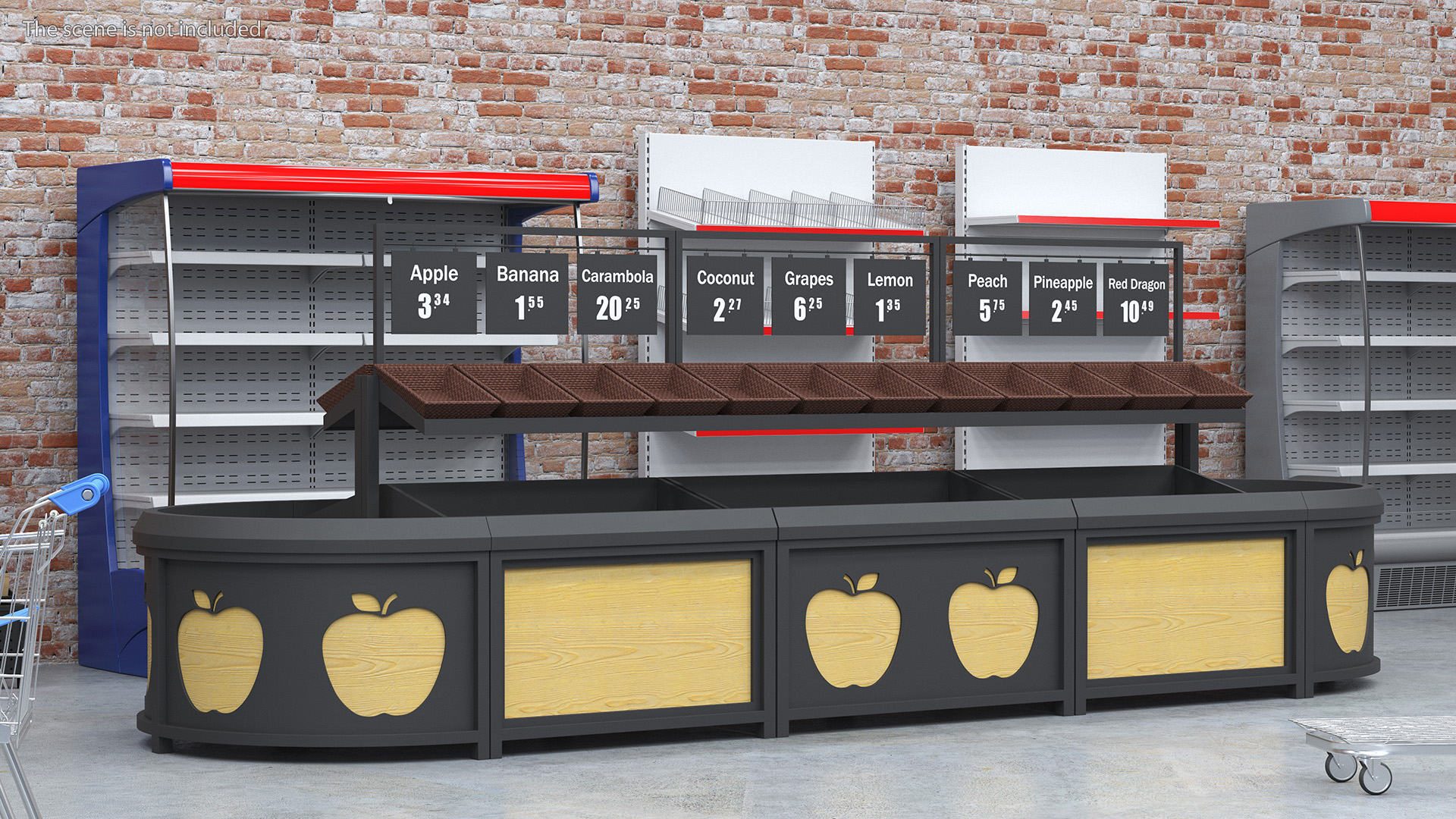 Supermarket Fruit and Vegetable Display Rack 3D model
