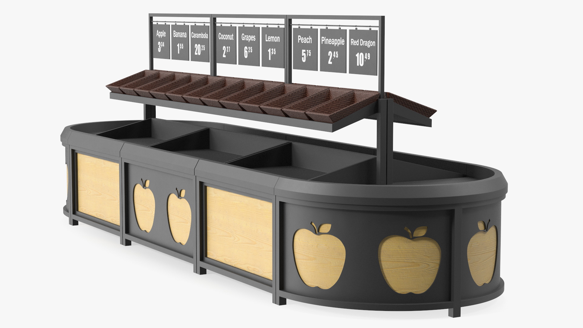 Supermarket Fruit and Vegetable Display Rack 3D model