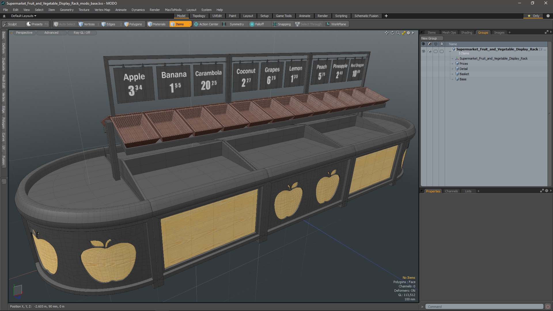 Supermarket Fruit and Vegetable Display Rack 3D model