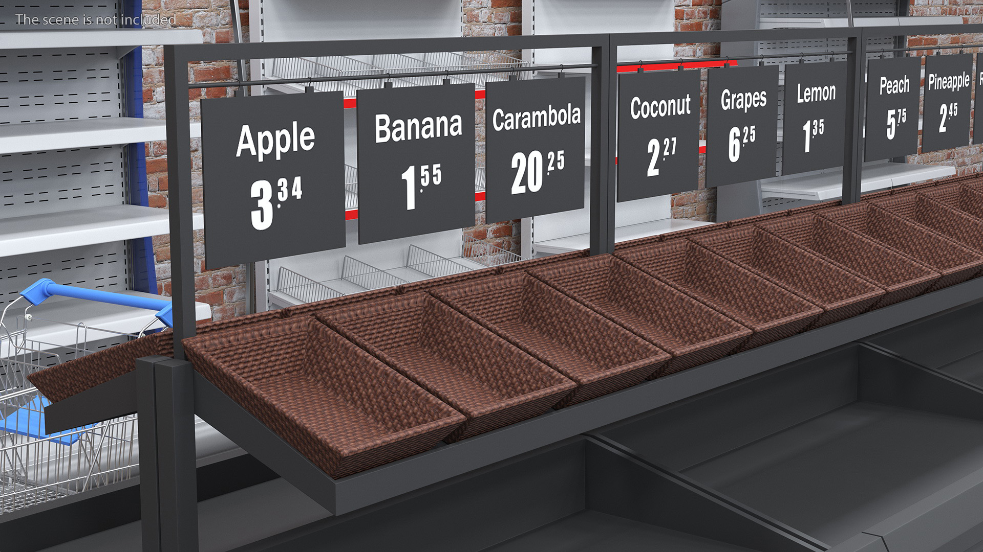 Supermarket Fruit and Vegetable Display Rack 3D model