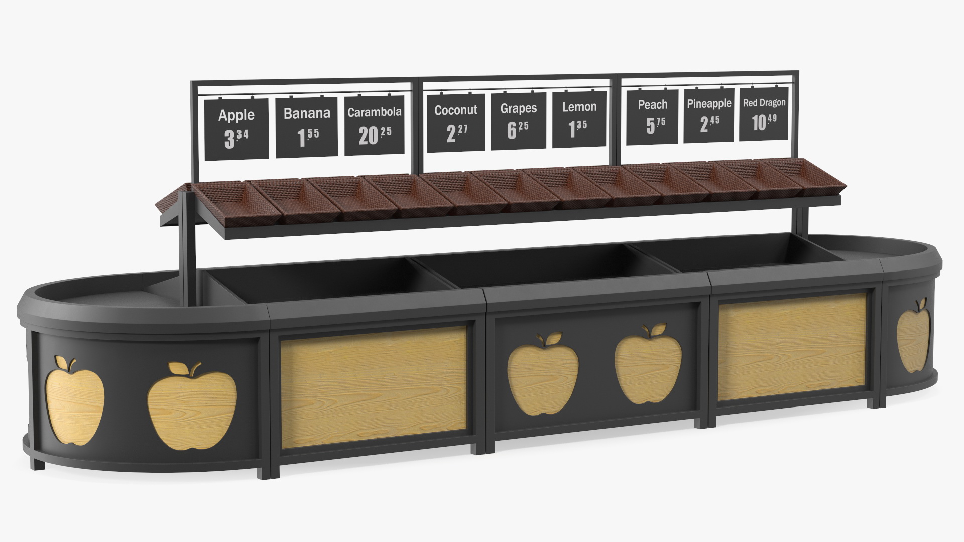 Supermarket Fruit and Vegetable Display Rack 3D model