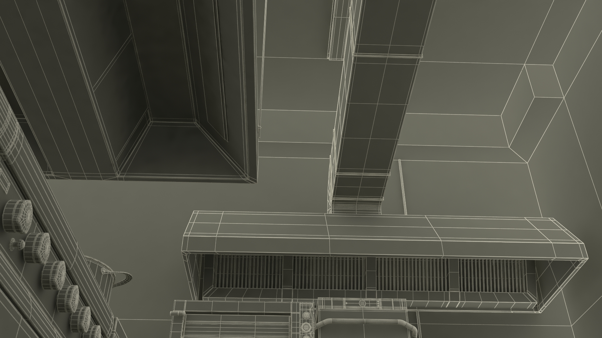 Restaurant Commercial Kitchen Lights On 3D model
