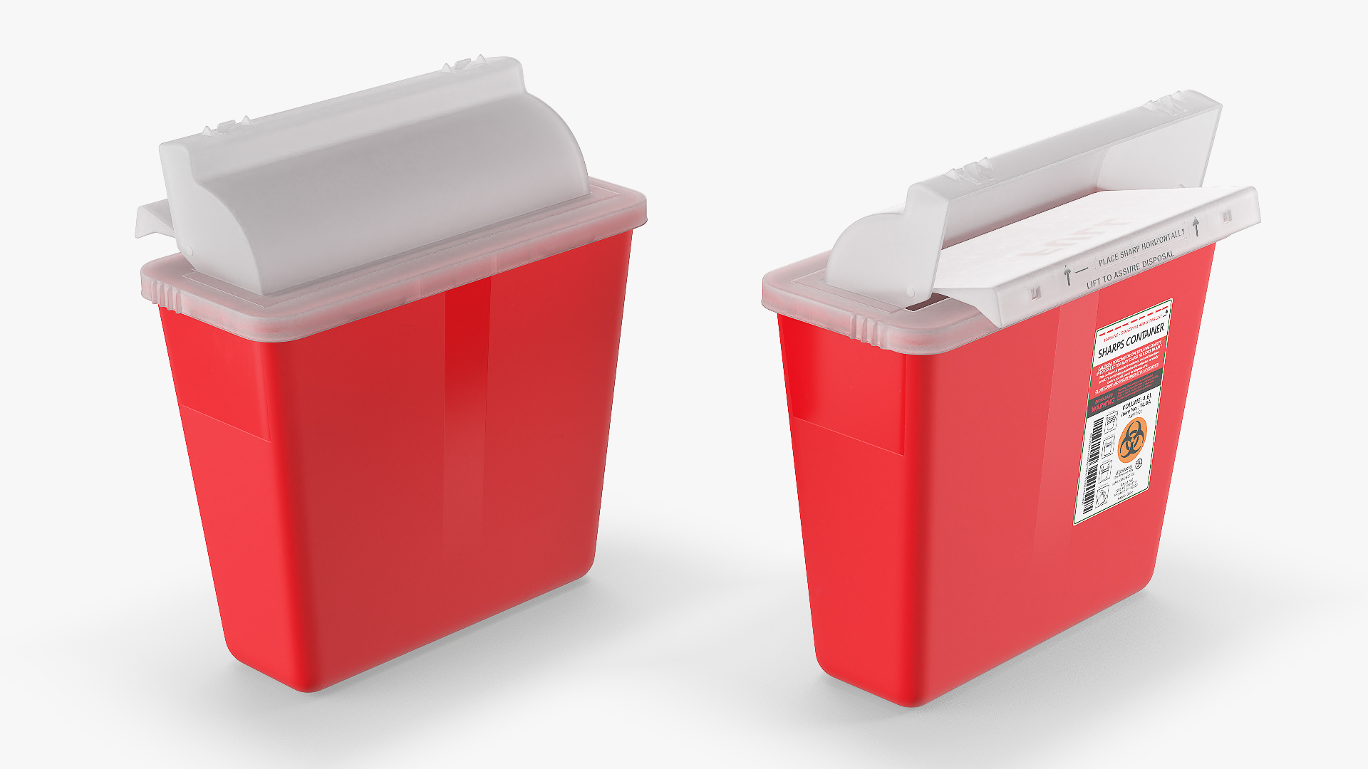 Biohazard Medical Sharps Container Open 3D model