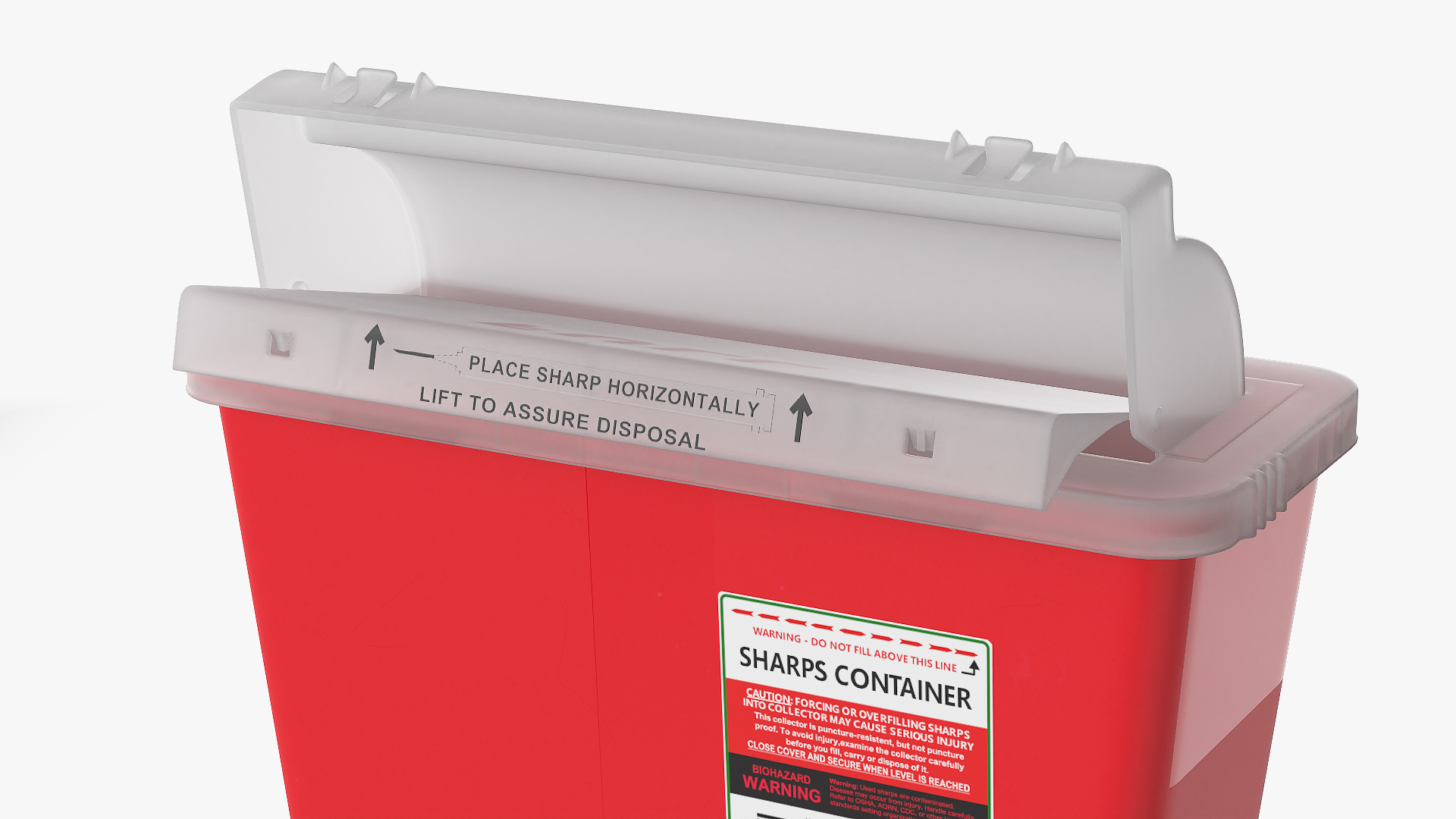 Biohazard Medical Sharps Container Open 3D model