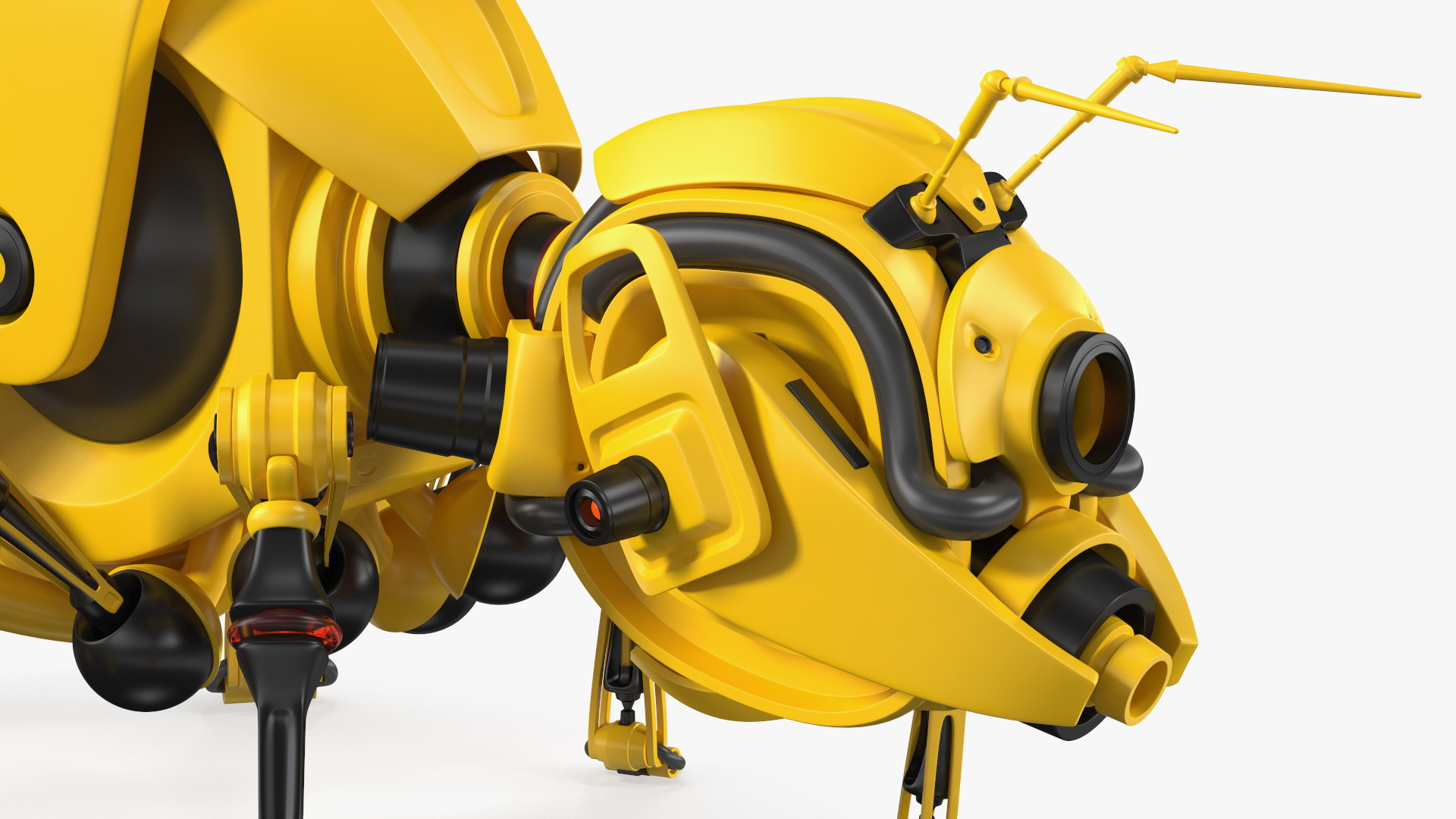 3D Robot Bee Yellow Rigged model