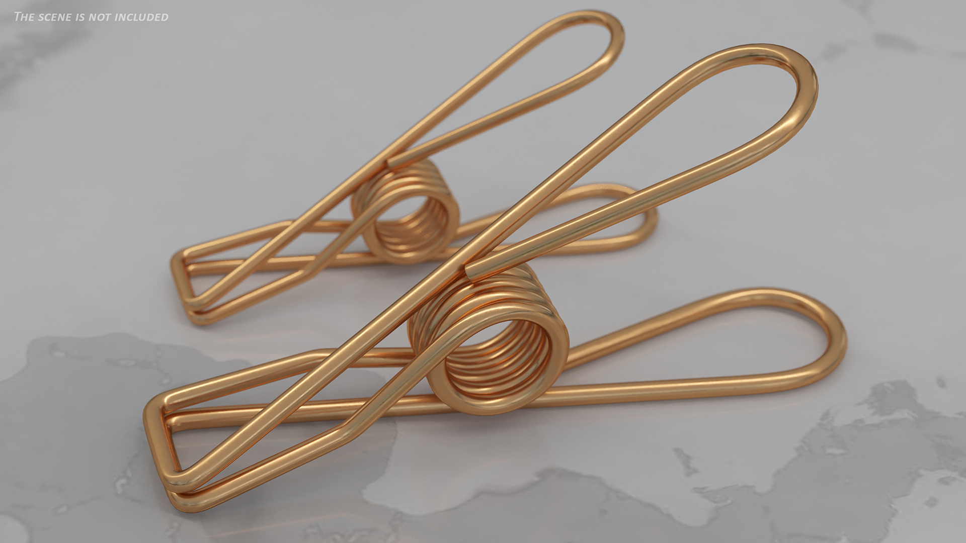 3D model Steel Clothes Pegs Bronze