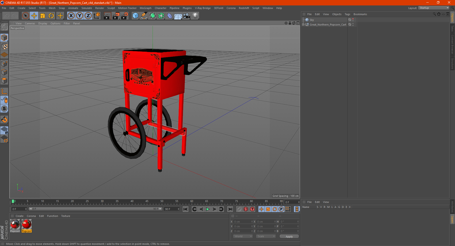 Great Northern Popcorn Cart 3D