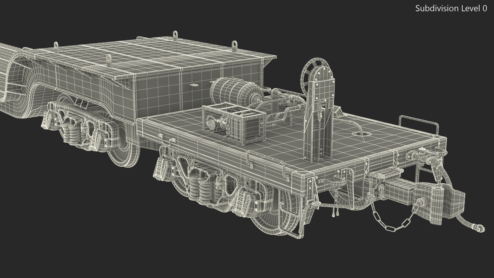 Heavyweight 8-Axle Depressed Center Flat Car 3D model