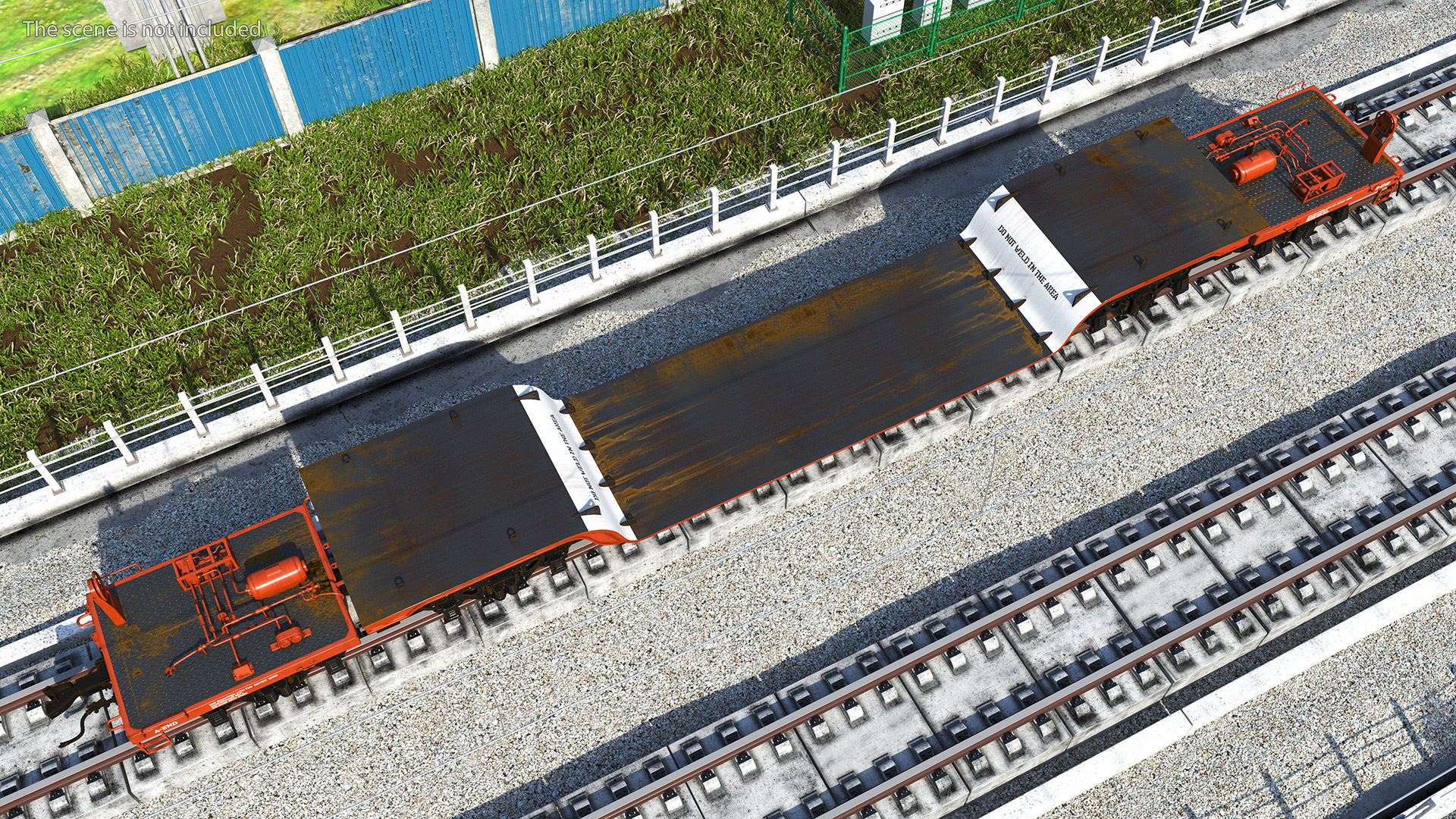 Heavyweight 8-Axle Depressed Center Flat Car 3D model