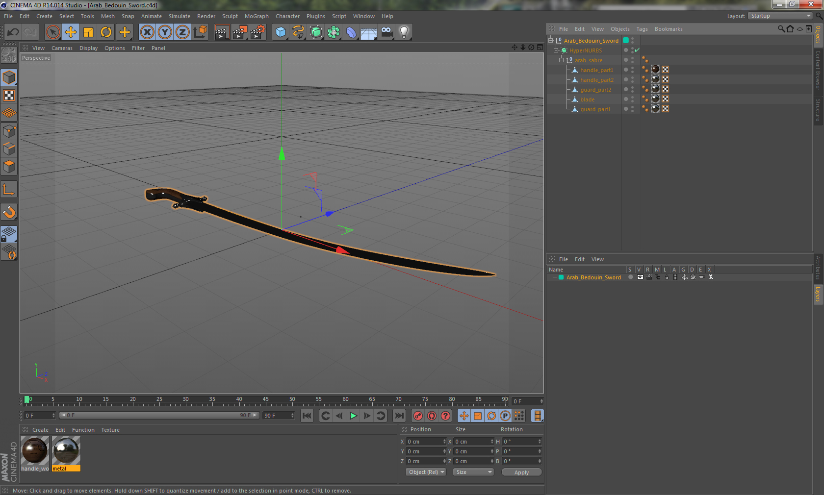 3D Arab Bedouin Sword model