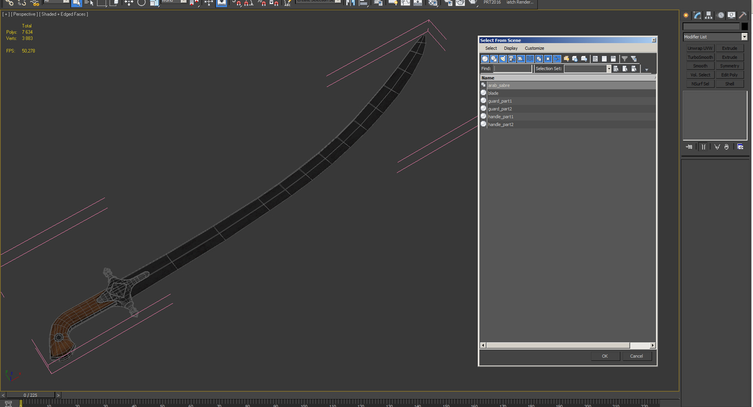 3D Arab Bedouin Sword model