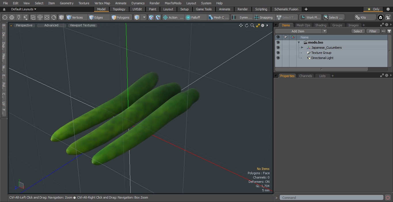 3D Japanese Cucumbers model