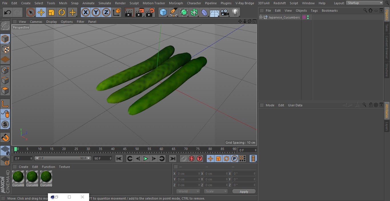 3D Japanese Cucumbers model