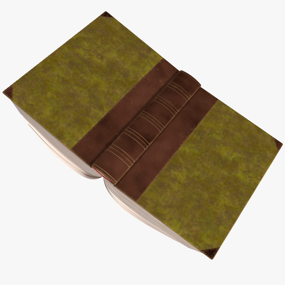 3D Hardback Book Elven Text Green Rigged for Cinema 4D