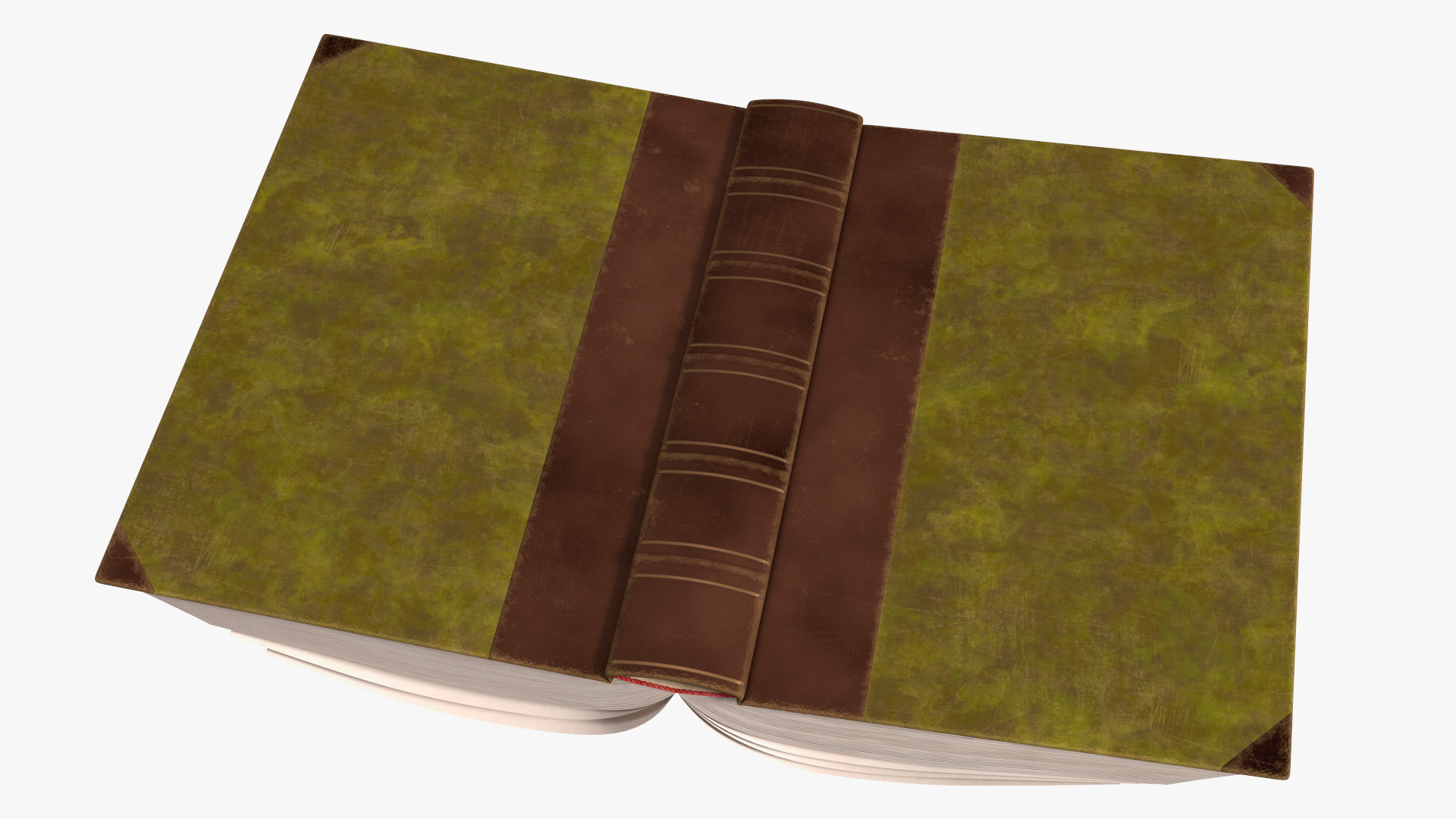 3D Hardback Book Elven Text Green Rigged for Cinema 4D
