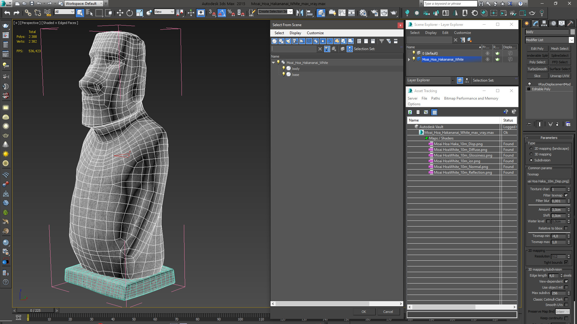 Moai Hoa Hakananai White for 3D Print 3D