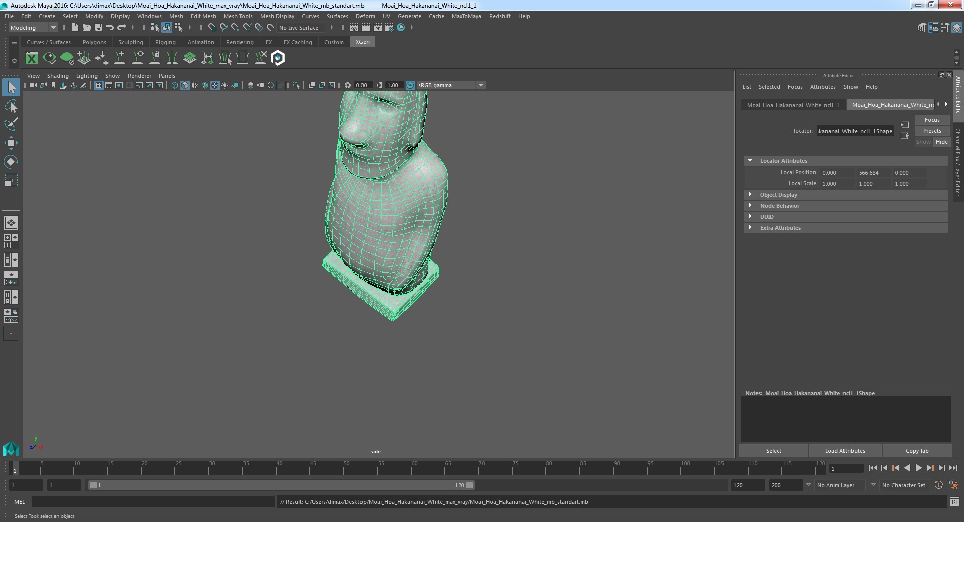 Moai Hoa Hakananai White for 3D Print 3D