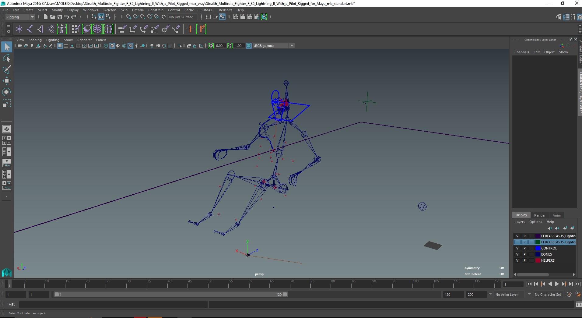Stealth Multirole Fighter F 35 Lightning II With a Pilot Rigged for Maya 3D