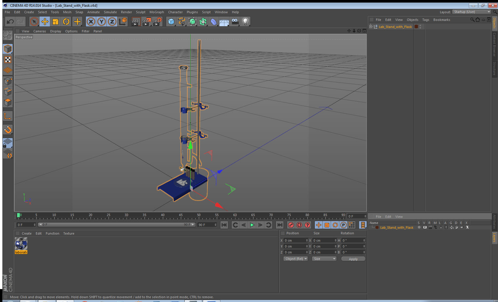 3D model Lab Stand with Flask