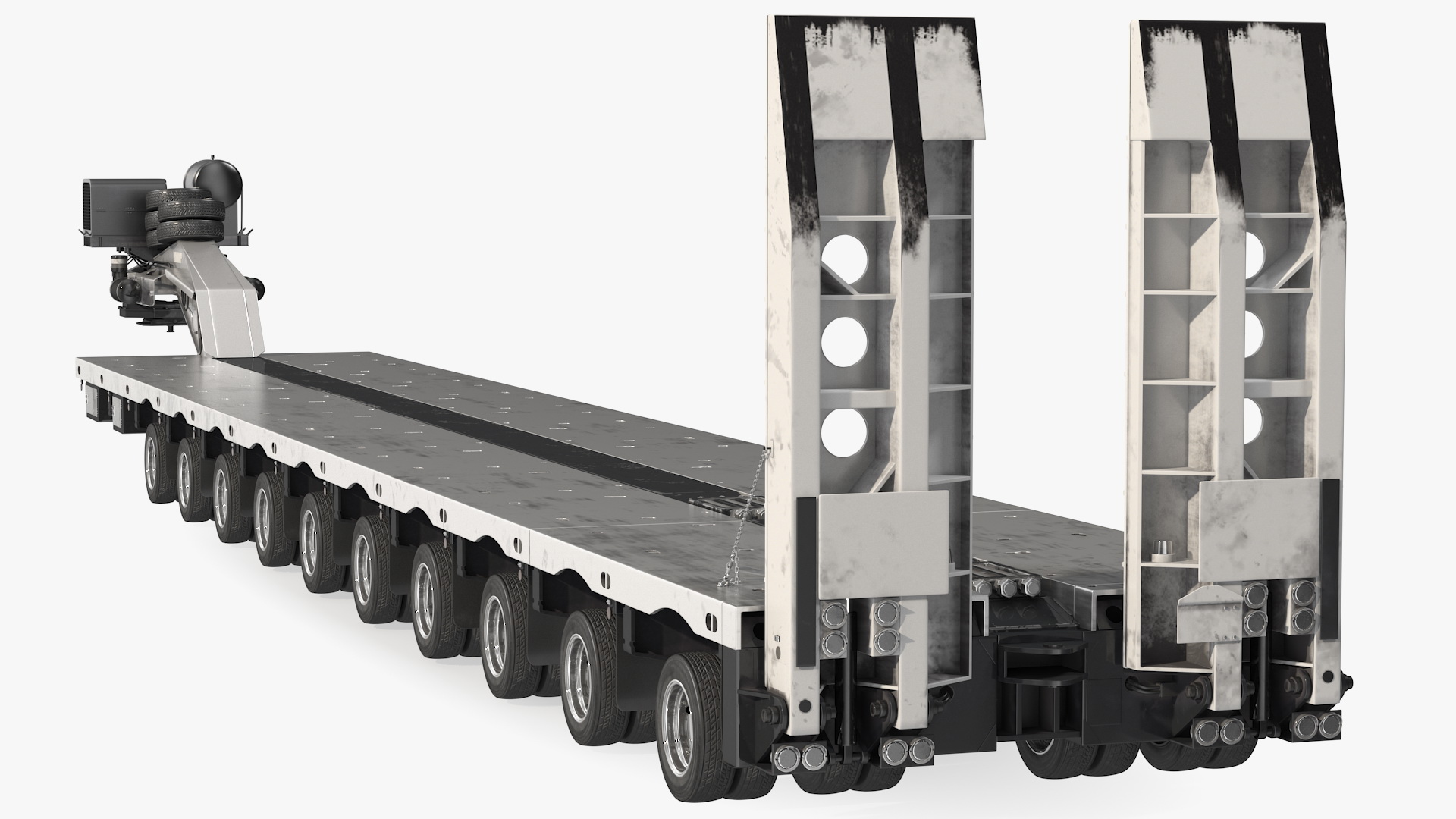 3D Bulldozer on Heavy Transport Trailer