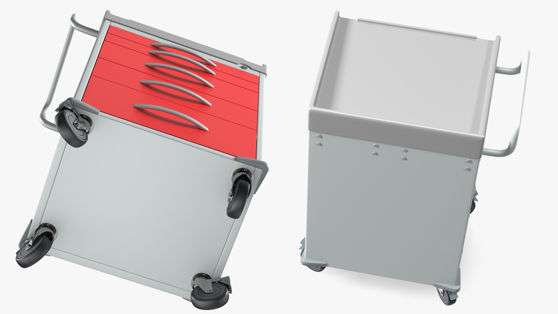 3D General Purpose Medical Cart with Drawers