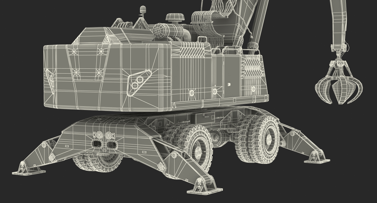 3D model Material Handler Terex Fuchs MHL360
