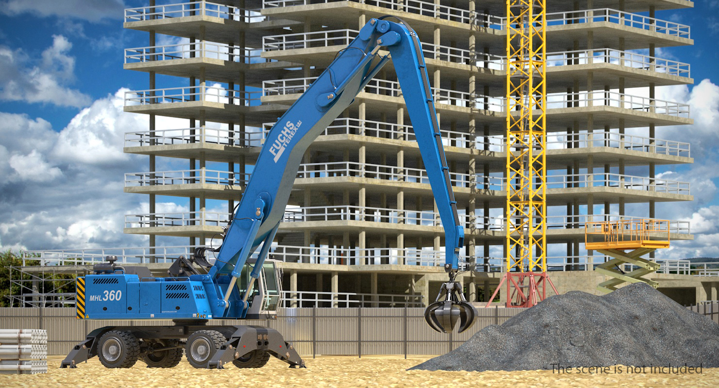 3D model Material Handler Terex Fuchs MHL360