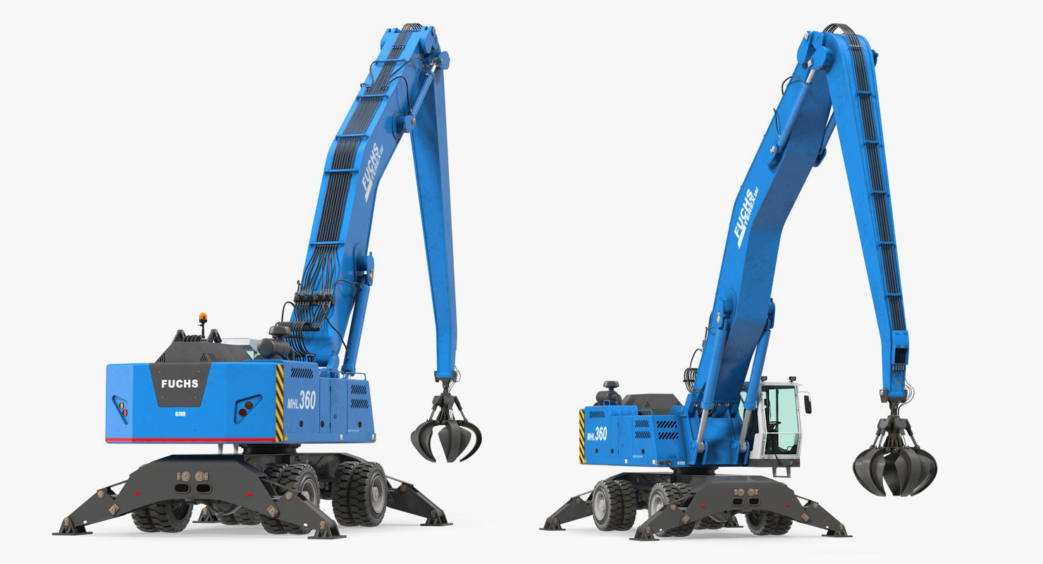 3D model Material Handler Terex Fuchs MHL360