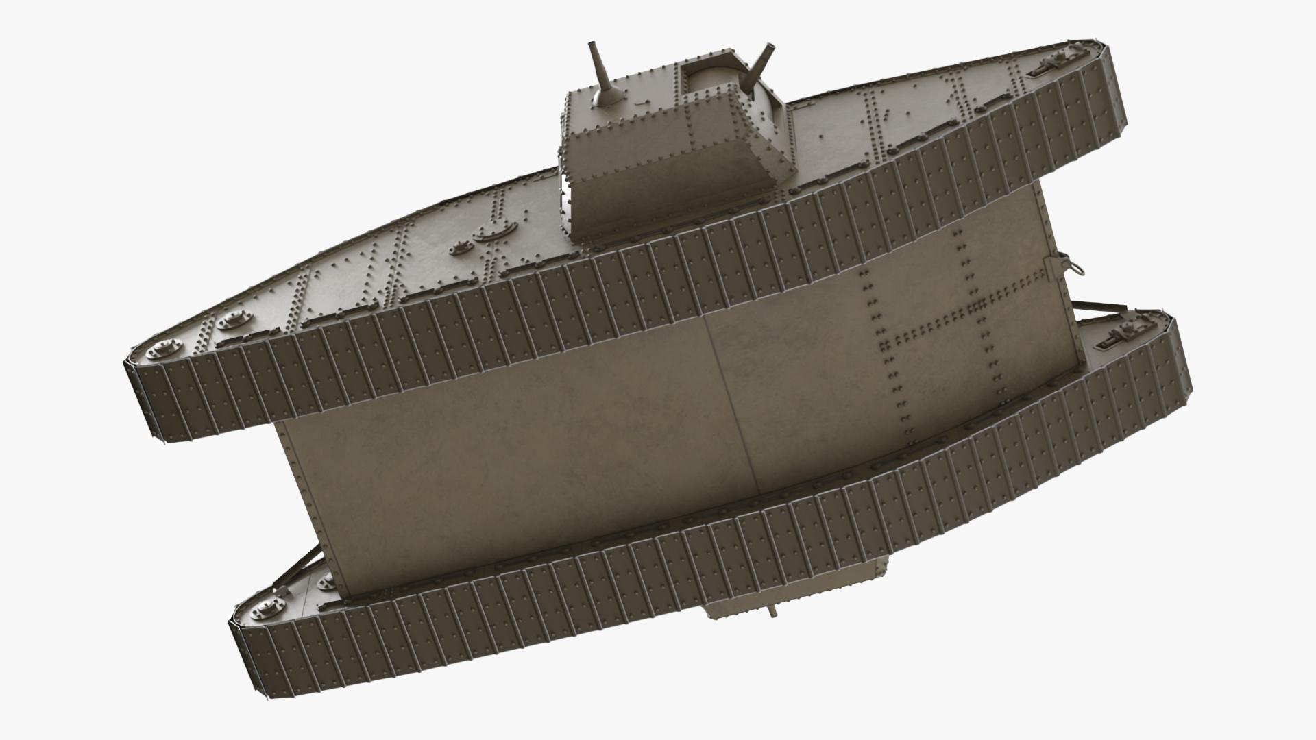 3D Tank MK 4 Male Rigged