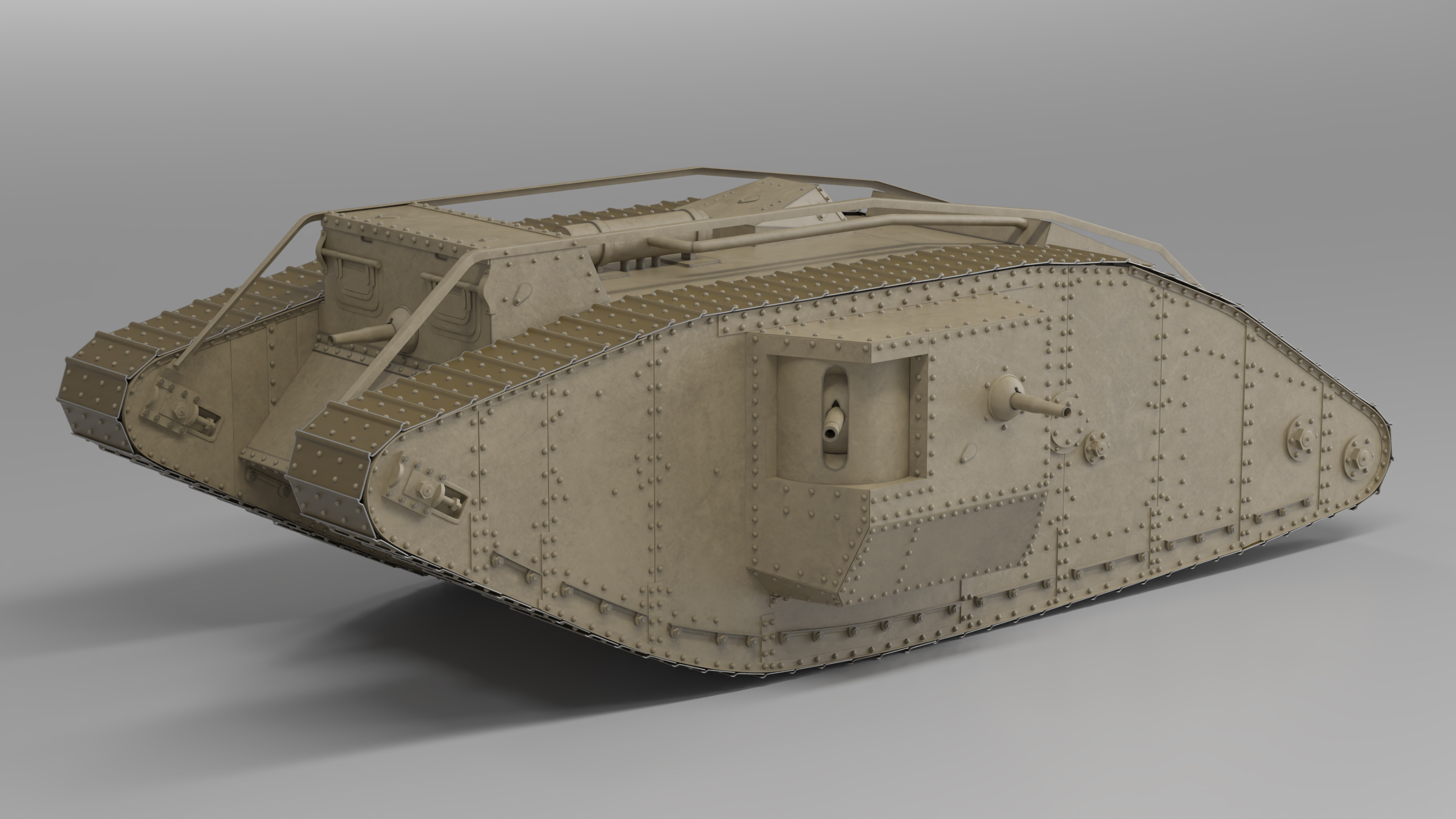 3D Tank MK 4 Male Rigged