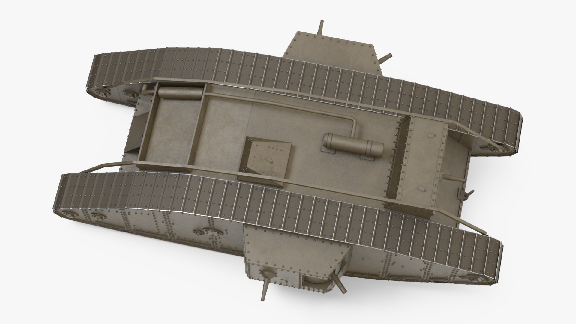 3D Tank MK 4 Male Rigged