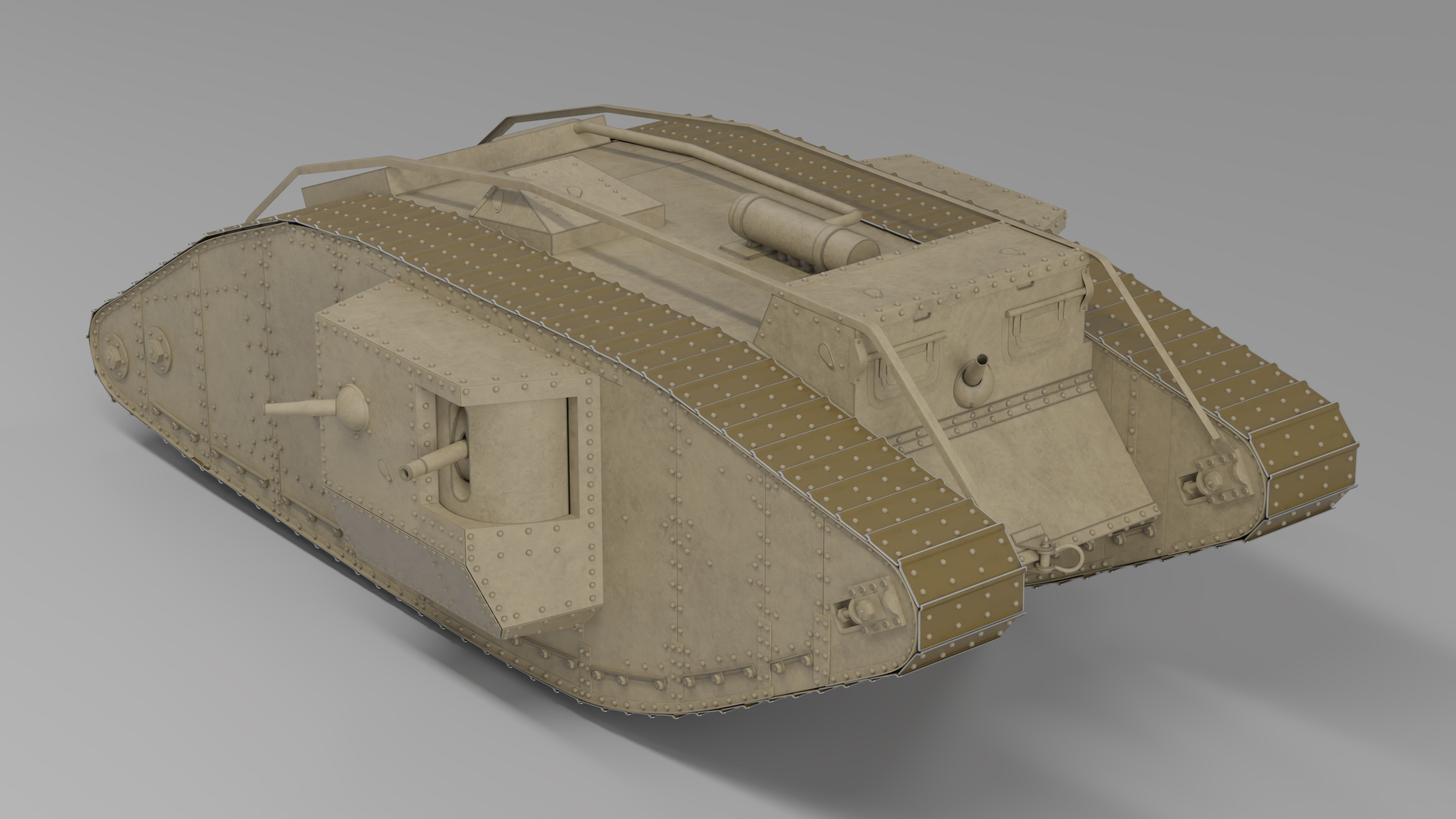 3D Tank MK 4 Male Rigged