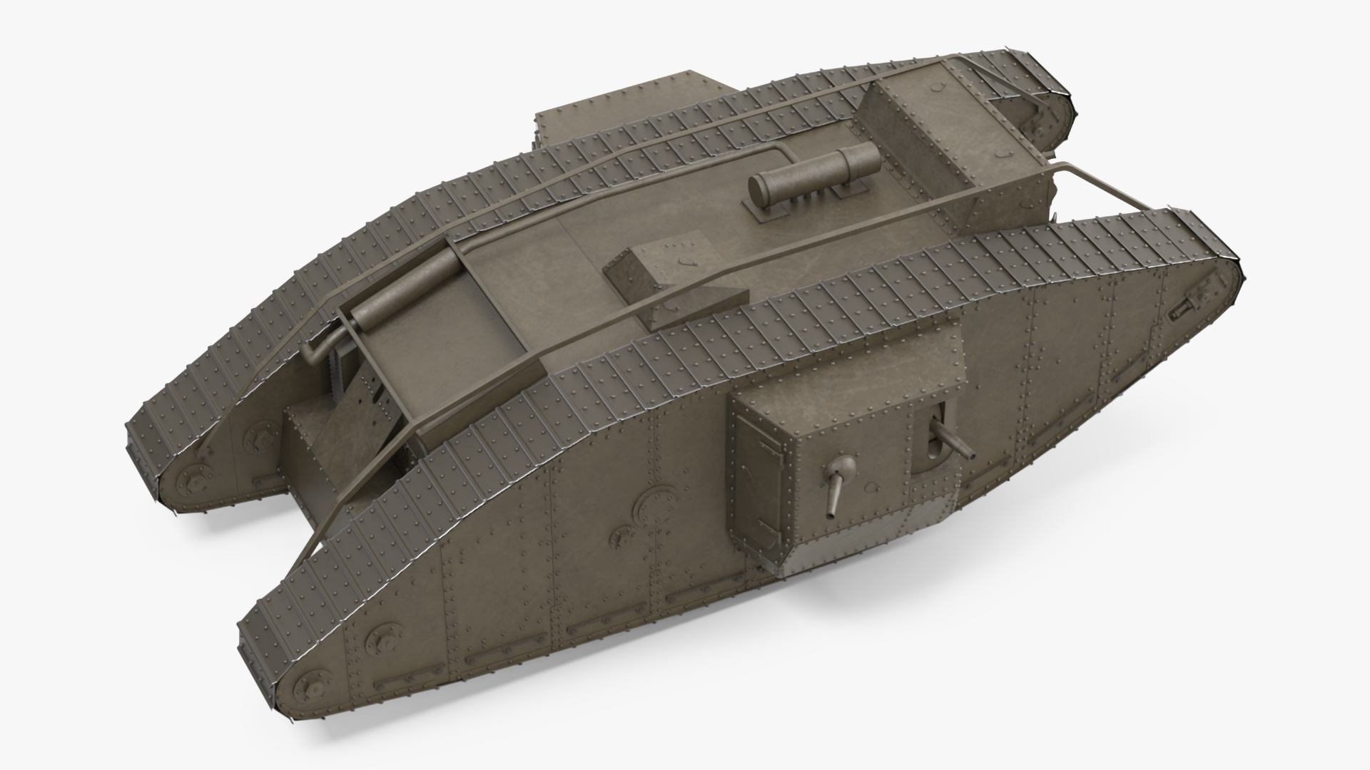 3D Tank MK 4 Male Rigged