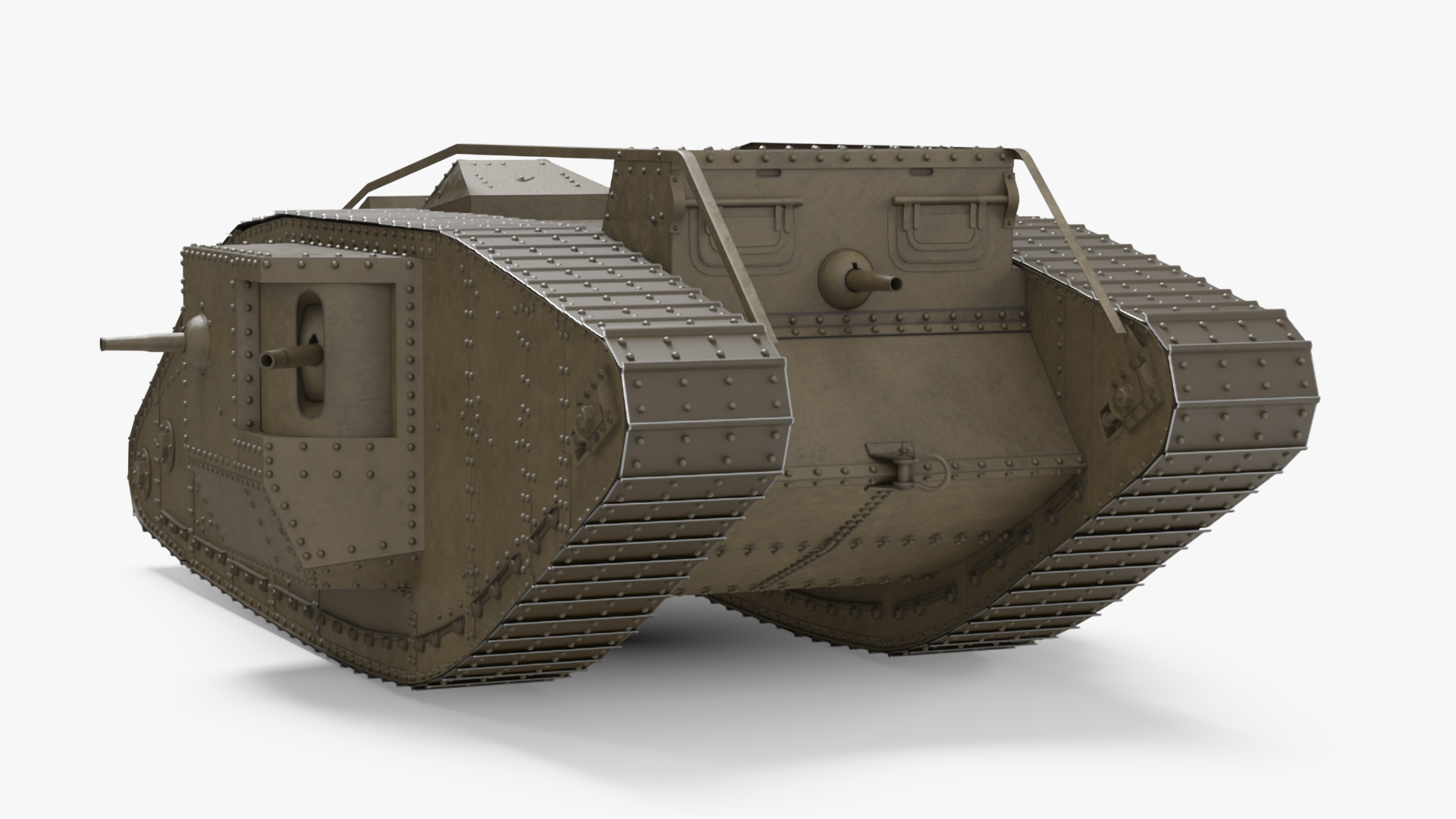 3D Tank MK 4 Male Rigged