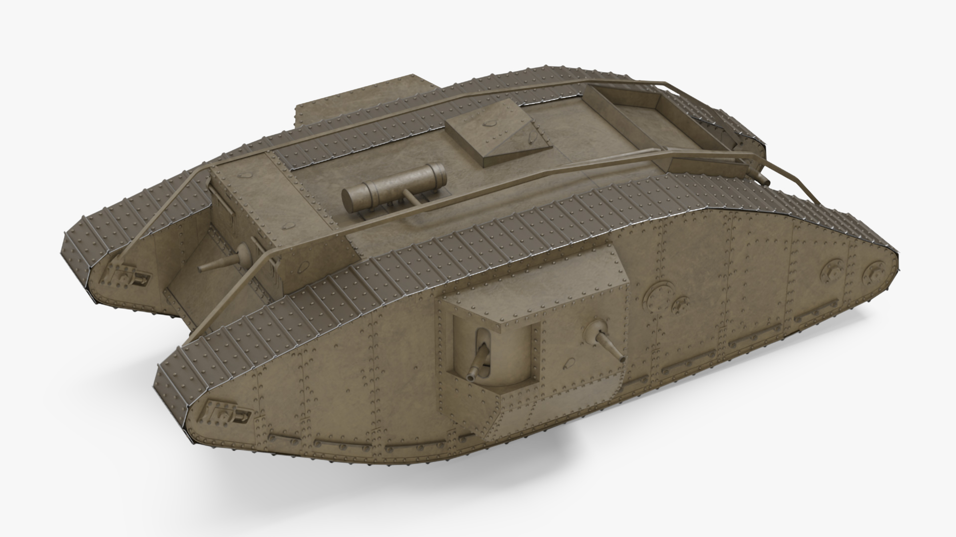 3D Tank MK 4 Male Rigged