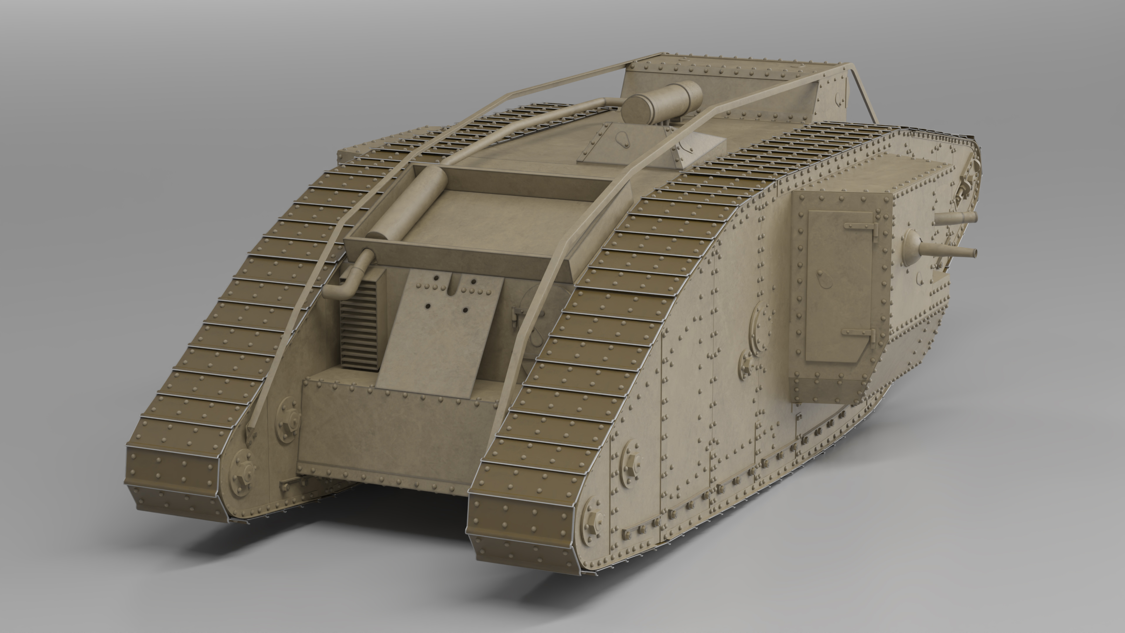 3D Tank MK 4 Male Rigged