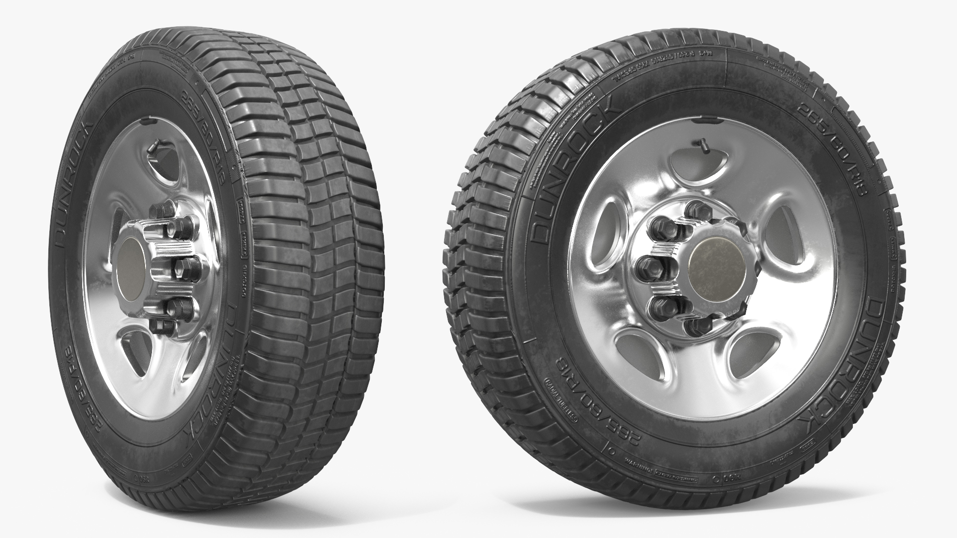 Truck Tire with Steel Wheel Rim Silver - view 2