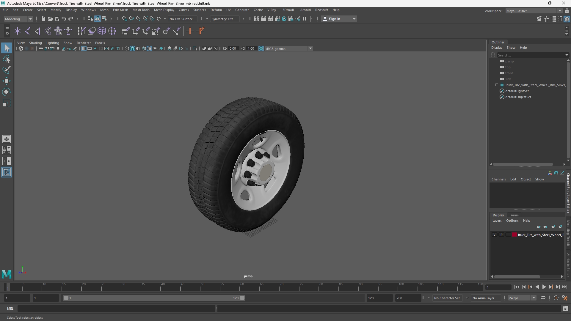 Truck Tire with Steel Wheel Rim Silver - view 11