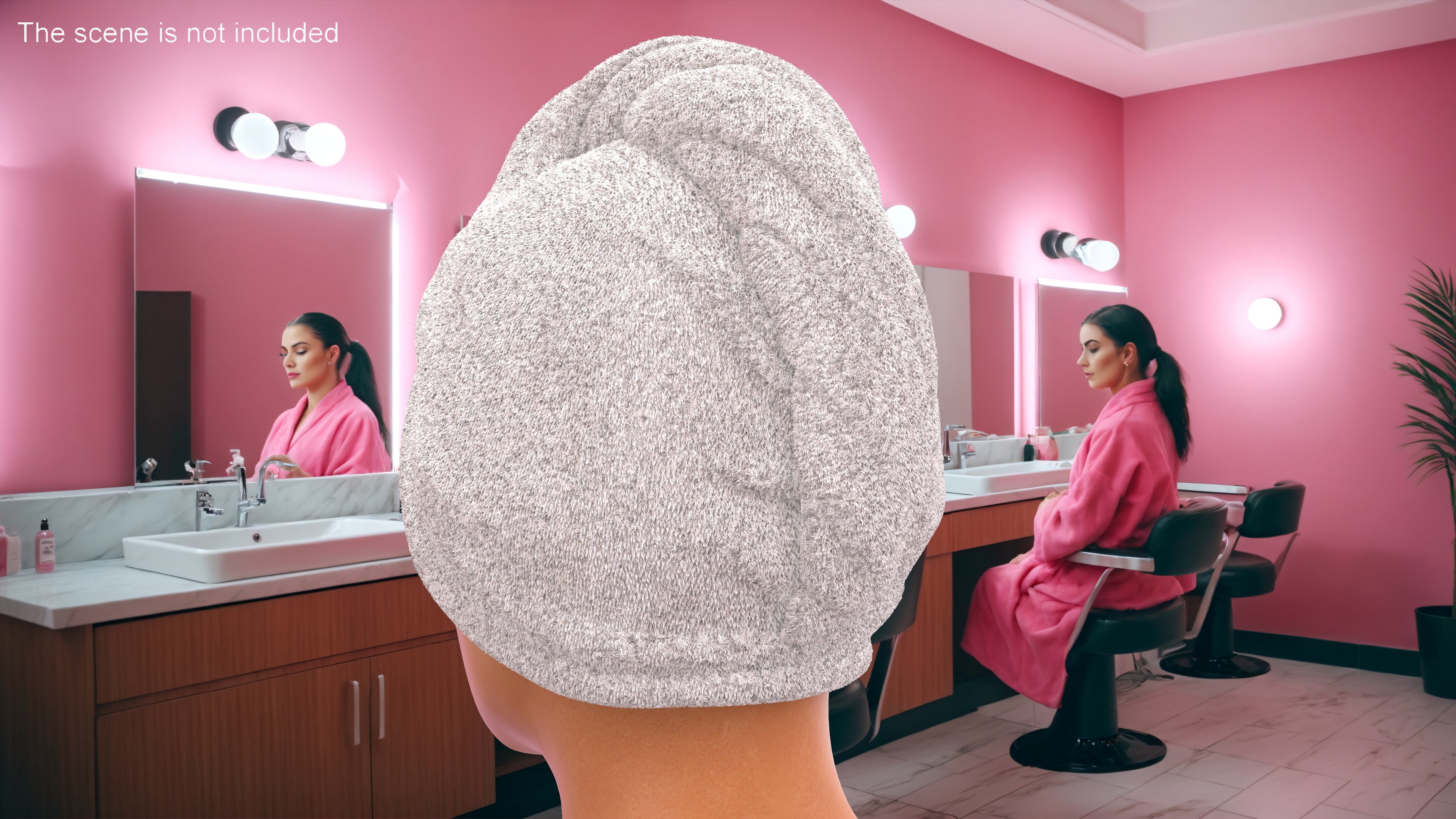 3D model Towel on the Head is White Fur