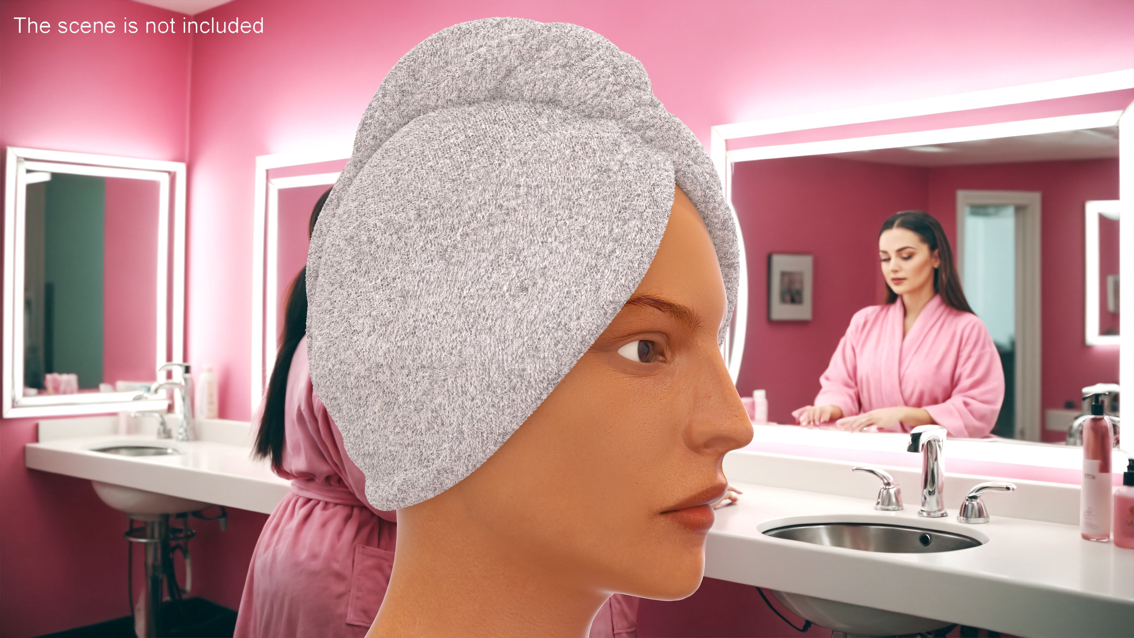 3D model Towel on the Head is White Fur