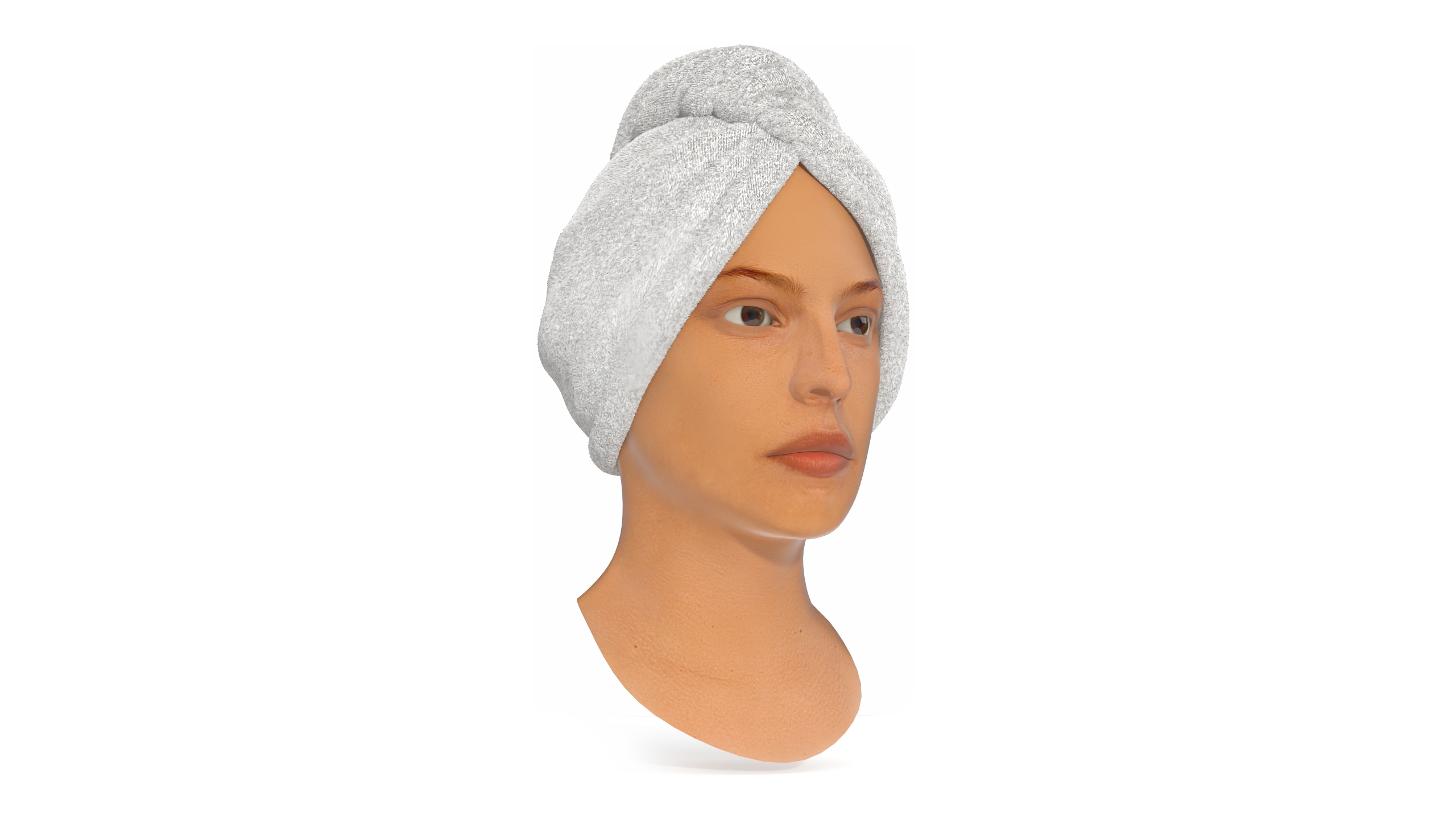 3D model Towel on the Head is White Fur