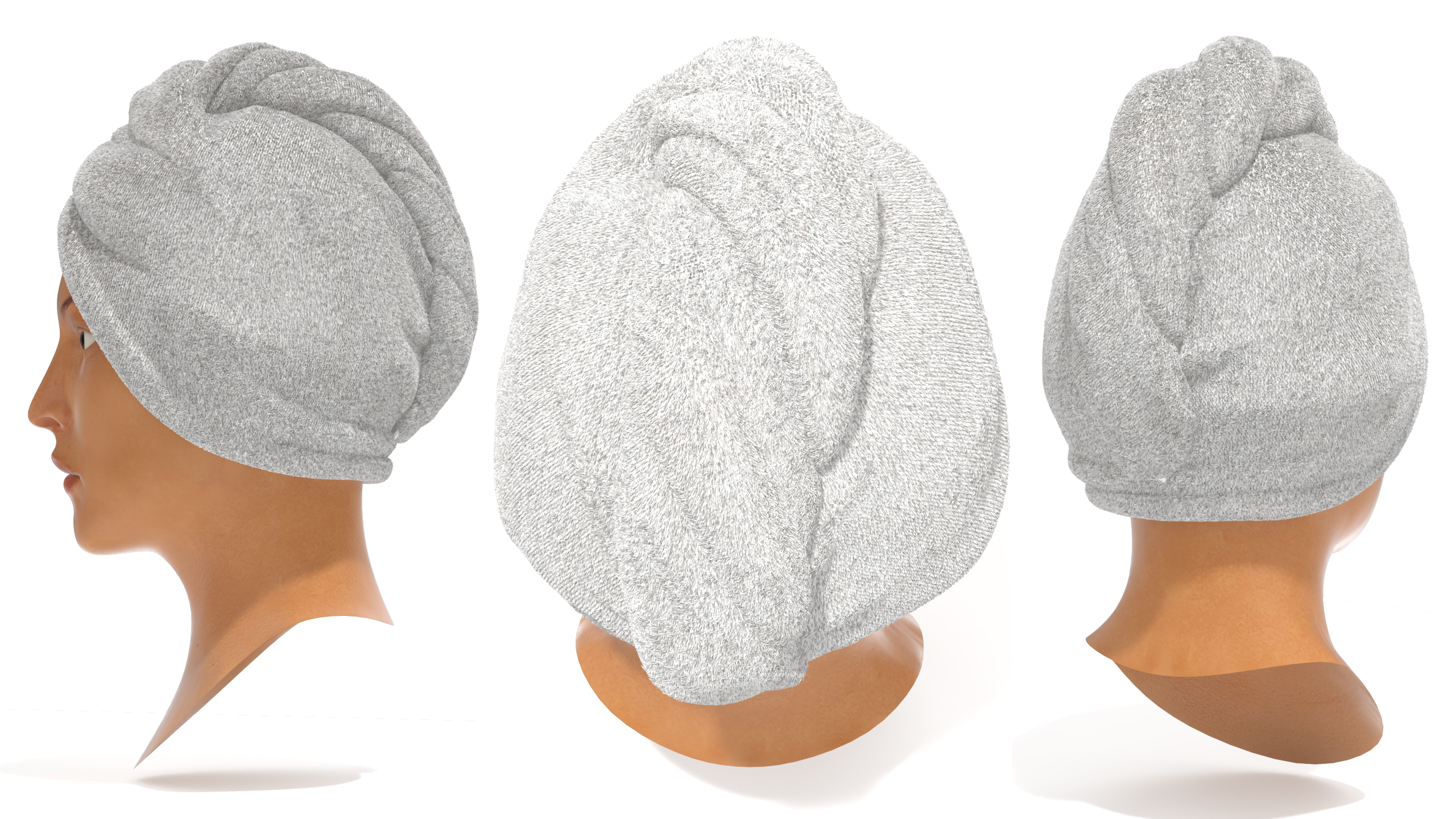 3D model Towel on the Head is White Fur