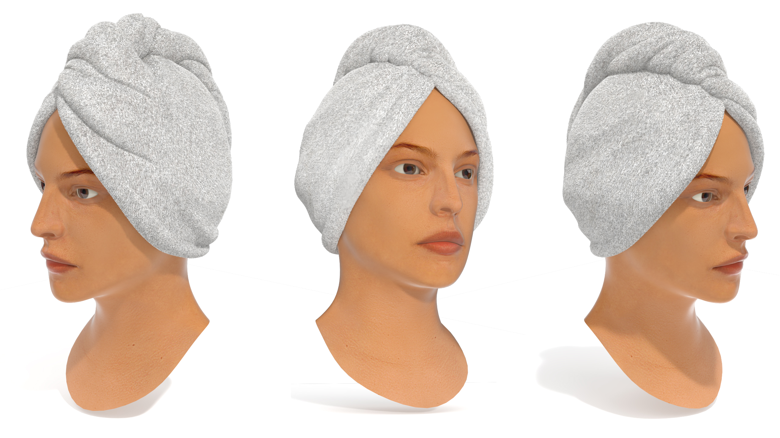 3D model Towel on the Head is White Fur