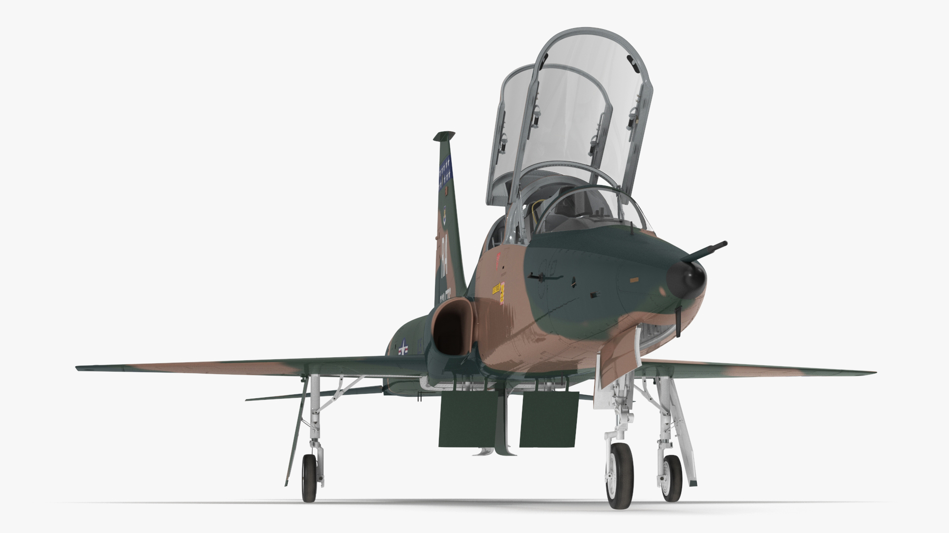 Trainer Jet Military T-38 Talon Camo Rigged for Cinema 4D 3D