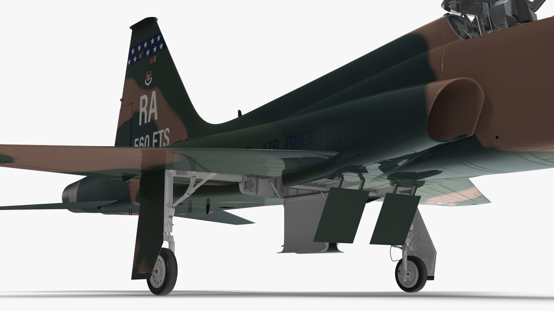 Trainer Jet Military T-38 Talon Camo Rigged for Cinema 4D 3D