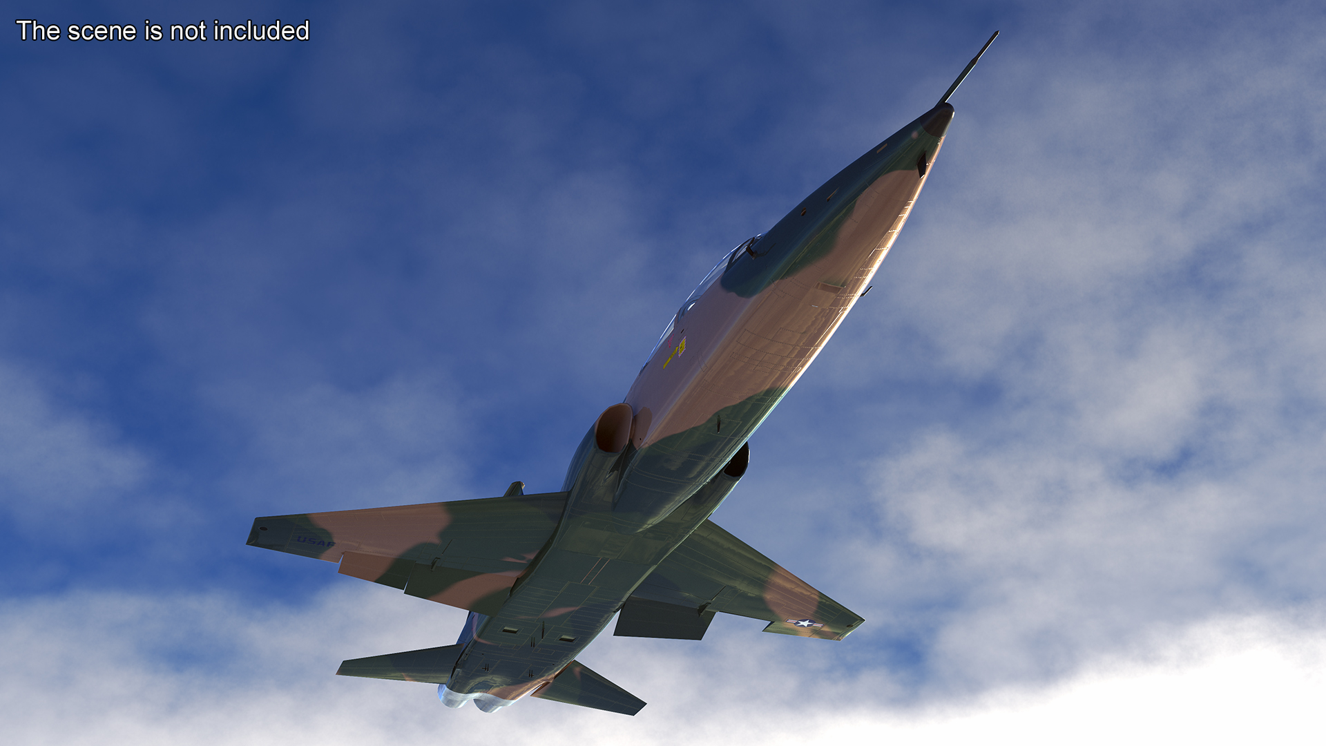 Trainer Jet Military T-38 Talon Camo Rigged for Cinema 4D 3D